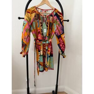 Farm Rio NEW Tropical Collage Tunic Dress Size M